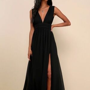 Lulus Heavenly Hues Black Maxi Dress Size Small